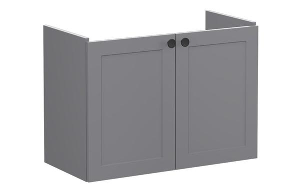 VitrA Root Classic 80cm 2 Door Wall Hung Slim Washbasin Unit - Matt Grey